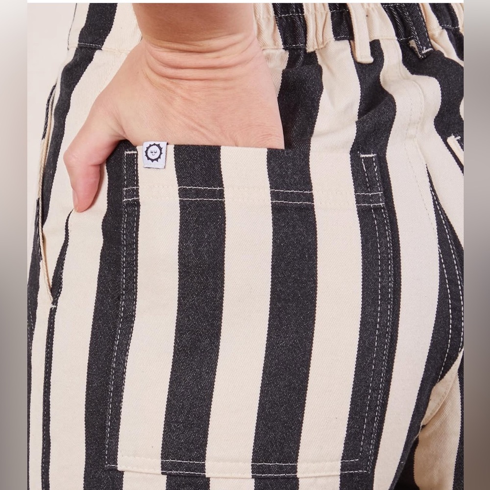 Big Bud Press Black and White Striped Work Pants Size Large - Picture 9 of 11
